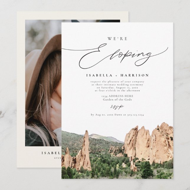 GARDEN OF THE GODS Mountain Elopement Invitation (Front/Back)