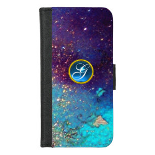 GARDEN OF THE LOST SHADOWS -Blue Gem Monogram iPhone 8/7 Wallet Case