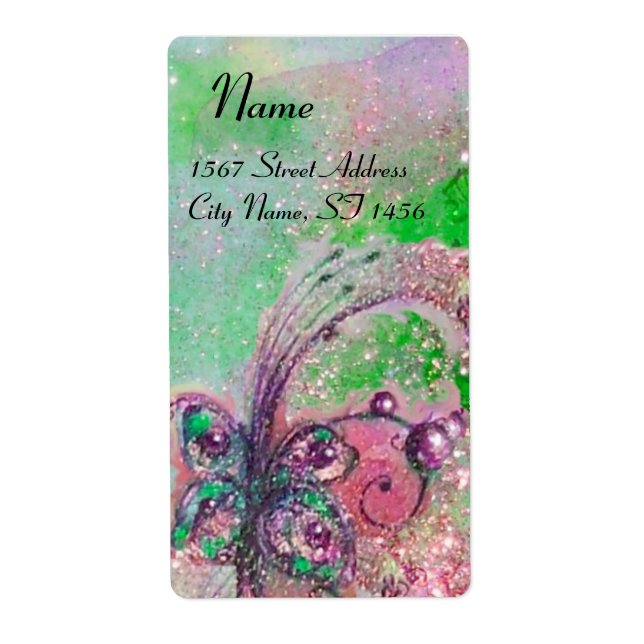 GARDEN OF THE LOST SHADOWS, blue green pink Label (Front)