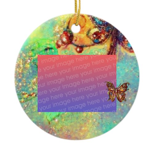 GARDEN OF THE LOST SHADOWS Blue Photo Template Ceramic Ornament