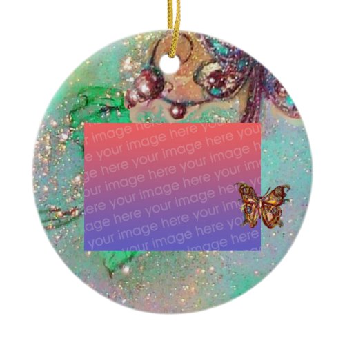 GARDEN OF THE LOST SHADOWS Blue Photo Template Ceramic Ornament