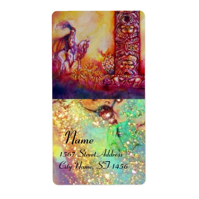 GARDEN OF THE LOST SHADOWS, blue pink yellow,green Label (Front)