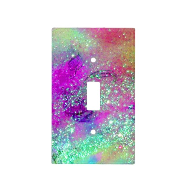 GARDEN OF THE LOST SHADOWS BLUE PURPLE PINK FLORAL LIGHT SWITCH COVER (Front)