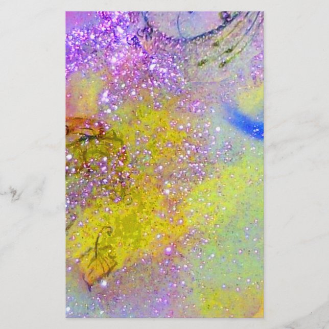 GARDEN OF THE LOST SHADOWS blue yellow violet gold Stationery (Front)