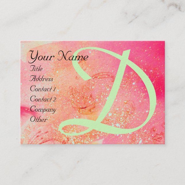 GARDEN OF THE LOST SHADOWS -BUTTERFLY MONOGRAM BUSINESS CARD (Front)