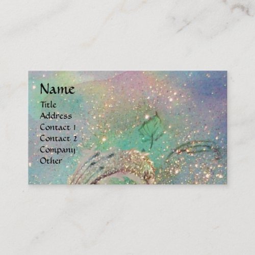 GARDEN OF THE LOST SHADOWS BUTTERFLY MONOGRAM teal Business Card