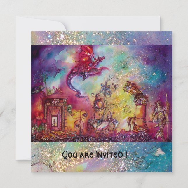 GARDEN OF THE LOST SHADOWS -BUTTERFLY PLANT,blue Invitation (Front)