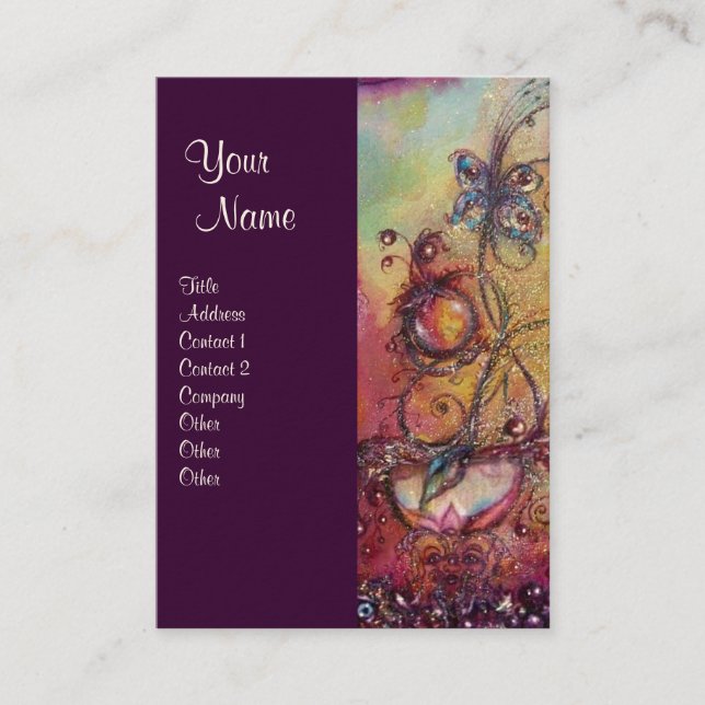 GARDEN OF THE LOST SHADOWS - BUTTERFLY PLANT BUSINESS CARD (Front)