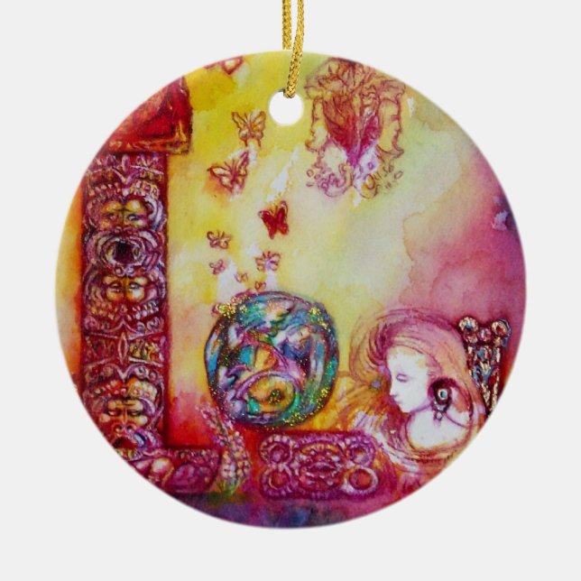 GARDEN OF THE LOST SHADOWS- BUTTERFLY PLANT CERAMIC ORNAMENT (Front)