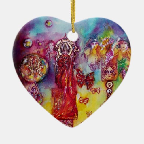 GARDEN OF THE LOST SHADOWS_ BUTTERFLY PLANT Heart Ceramic Ornament