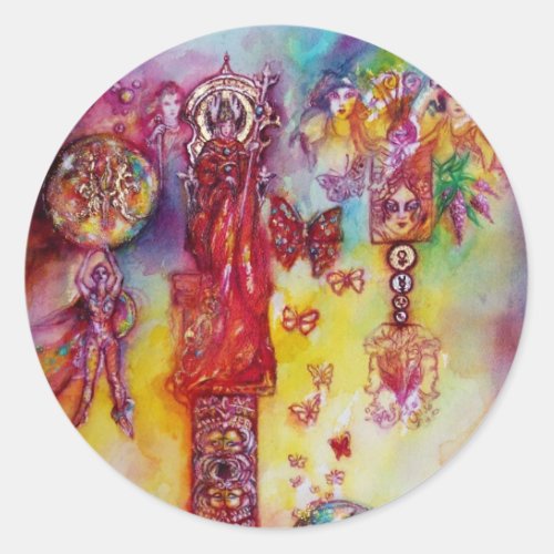 GARDEN OF THE LOST SHADOWS _FAERY AND BUTTERFLIES CLASSIC ROUND STICKER