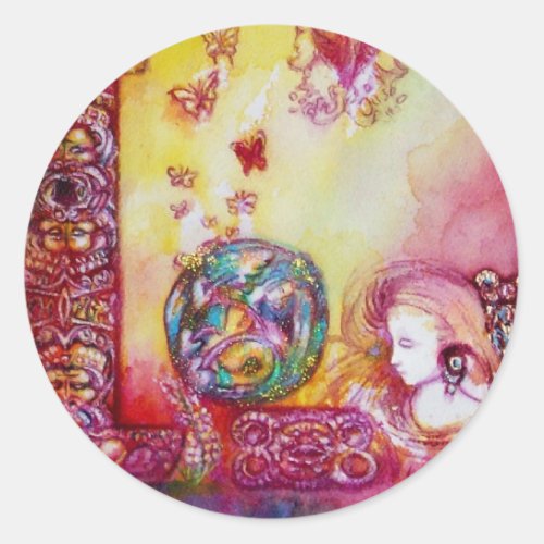GARDEN OF THE LOST SHADOWS _FAERY AND BUTTERFLIES CLASSIC ROUND STICKER