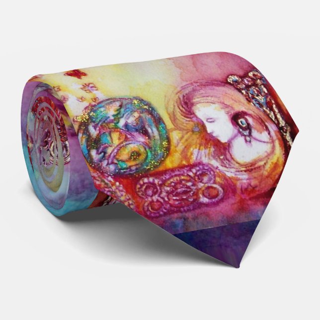 GARDEN OF THE LOST SHADOWS / FAERY AND BUTTERFLIES NECK TIE (Rolled)