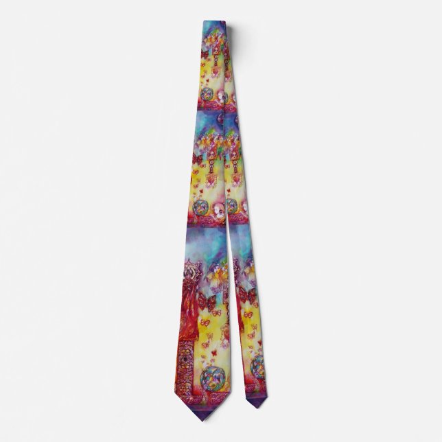 GARDEN OF THE LOST SHADOWS / FAERY AND BUTTERFLIES NECK TIE (Front)