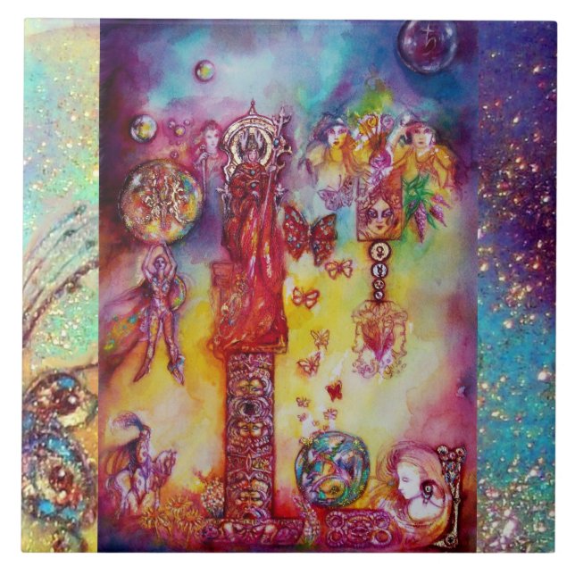 GARDEN OF THE LOST SHADOWS/FAIRIES AND BUTTERFLIES CERAMIC TILE (Front)