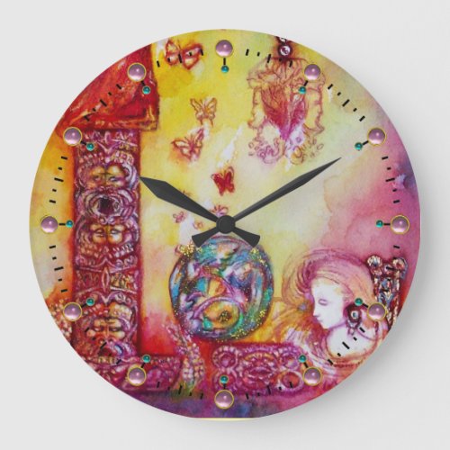 GARDEN OF THE LOST SHADOWS_FAIRIES AND BUTTERFLIES LARGE CLOCK