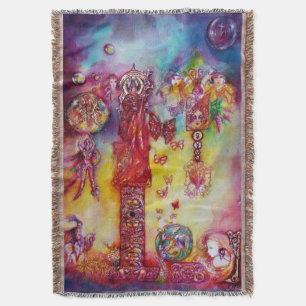 GARDEN OF THE LOST SHADOWS/FAIRIES AND BUTTERFLIES THROW BLANKET