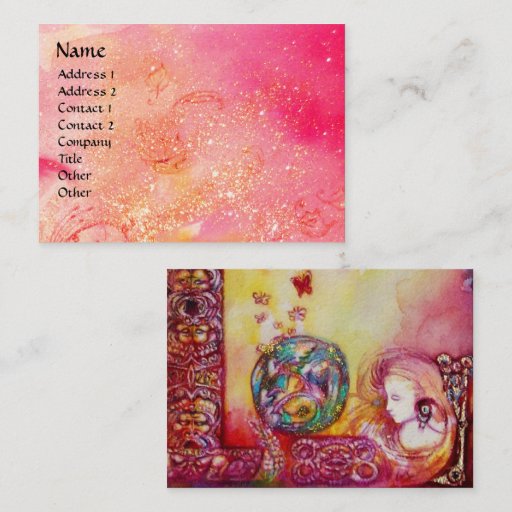 Customizable GARDEN OF THE LOST SHADOWS - FAIRY AND BUTTERFLIES BUSINESS CARD TEMPLATE