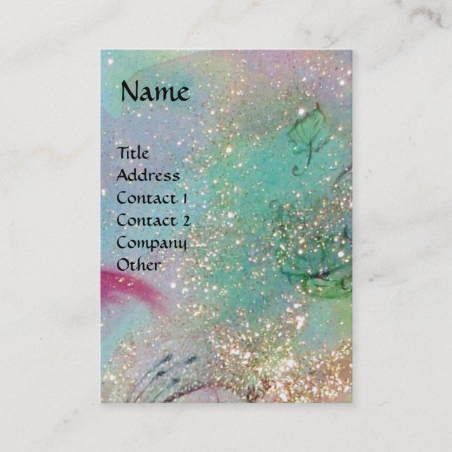 GARDEN OF THE LOST SHADOWS, FLYING RED DRAGON Blue Business Card (Front)