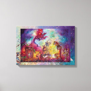 GARDEN OF THE LOST SHADOWS FLYING RED DRAGON CANVAS PRINT