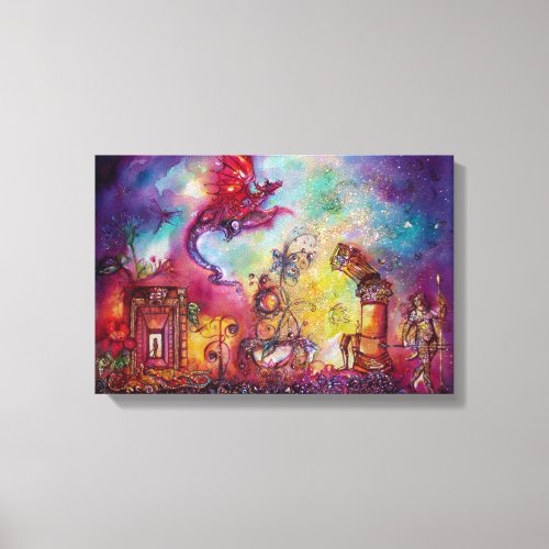 GARDEN OF THE LOST SHADOWS FLYING RED DRAGON CANVAS PRINT