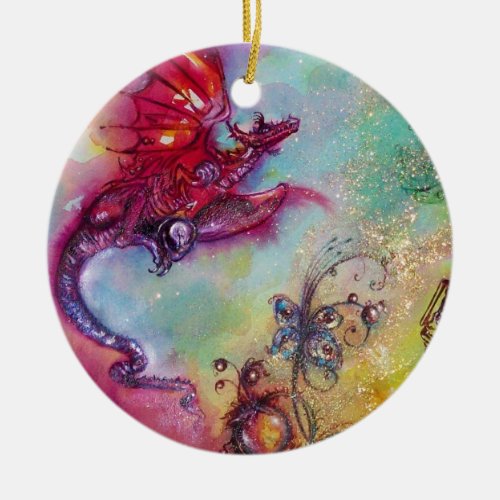 GARDEN OF THE LOST SHADOWS_ FLYING RED DRAGON CERAMIC ORNAMENT