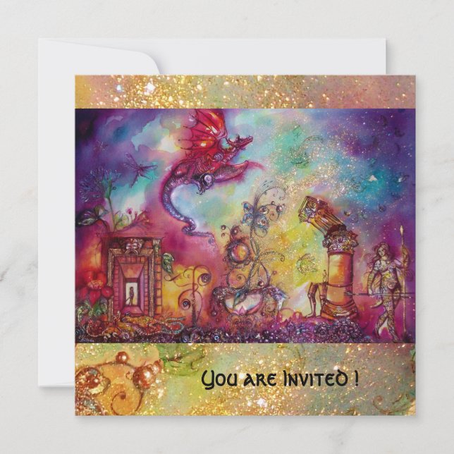 GARDEN OF THE LOST SHADOWS -FLYING RED DRAGON INVITATION (Front)