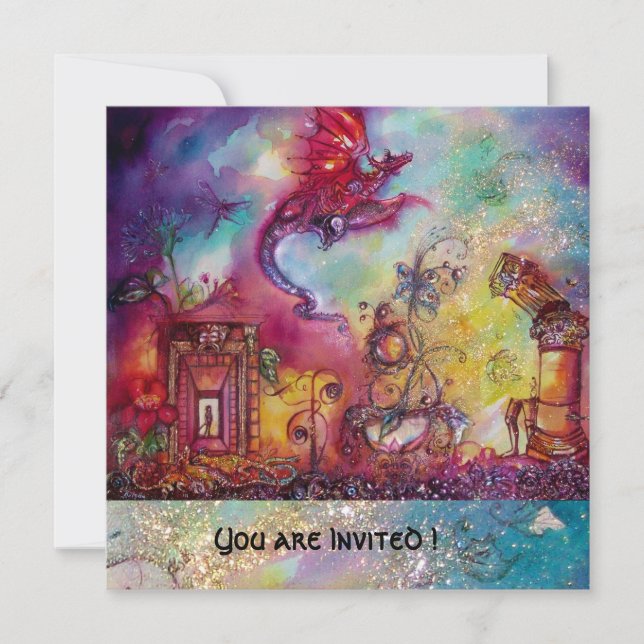 GARDEN OF THE LOST SHADOWS -FLYING RED DRAGON INVITATION (Front)