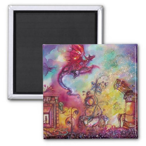 GARDEN OF THE LOST SHADOWS  FLYING RED DRAGON MAGNET