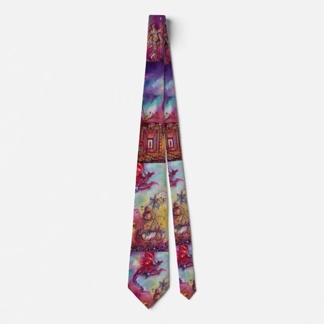 GARDEN OF THE LOST SHADOWS, FLYING RED DRAGON NECK TIE (Front)