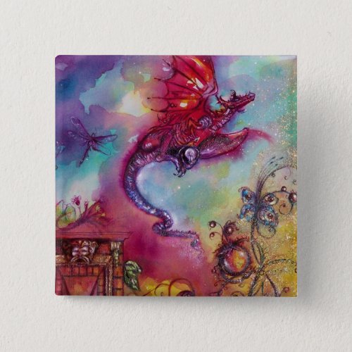 GARDEN OF THE LOST SHADOWS _FLYING RED DRAGON PINBACK BUTTON