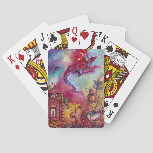 GARDEN OF THE LOST SHADOWS -FLYING RED DRAGON  POKER CARDS (Back)
