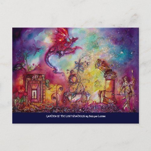 GARDEN OF THE LOST SHADOWS FLYING RED DRAGON POSTCARD