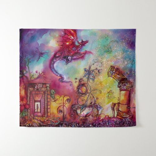GARDEN OF THE LOST SHADOWS FLYING RED DRAGON TAPESTRY