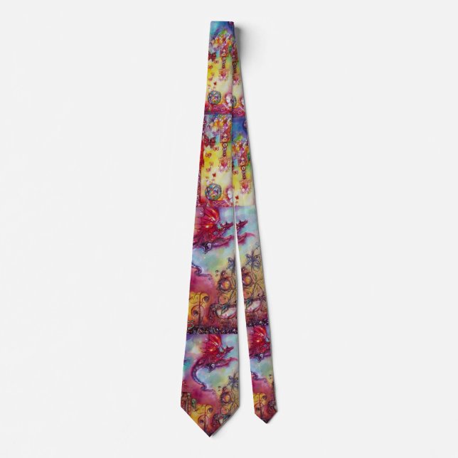GARDEN OF THE LOST SHADOWS, FLYING RED DRAGON TIE (Front)