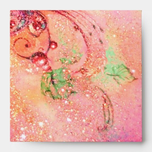 GARDEN OF THE LOST SHADOWS  gold pink red green Envelope