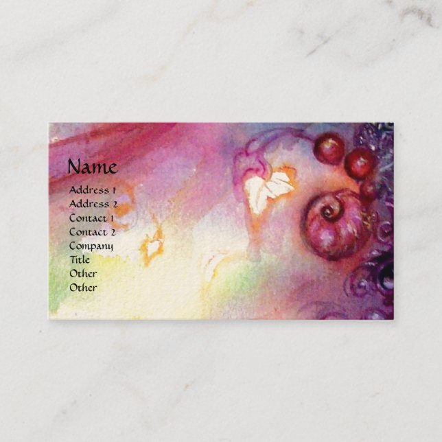 GARDEN OF THE LOST SHADOWS / KNIGHT AND FAIRY pink Business Card (Front)