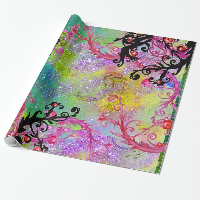 GARDEN OF THE LOST SHADOWS,MAGIC BERRIES IN PURPLE WRAPPING PAPER (Unrolled)