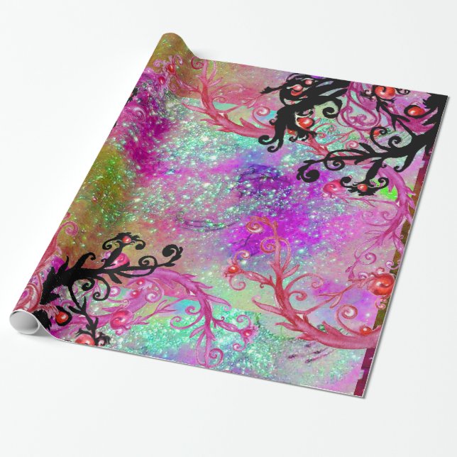 GARDEN OF THE LOST SHADOWS,MAGIC BERRIES IN PURPLE WRAPPING PAPER (Unrolled)