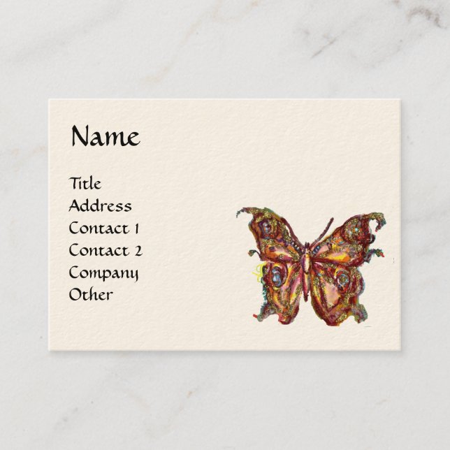 GARDEN OF THE LOST SHADOWS - MAGIC BUTTERFLIES BUSINESS CARD (Front)