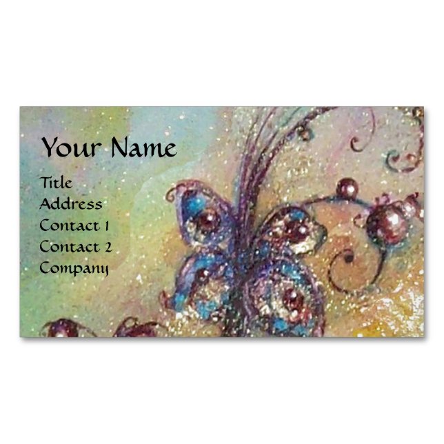 GARDEN OF THE LOST SHADOWS MAGIC BUTTERFLY PLANT BUSINESS CARD MAGNET (Front)