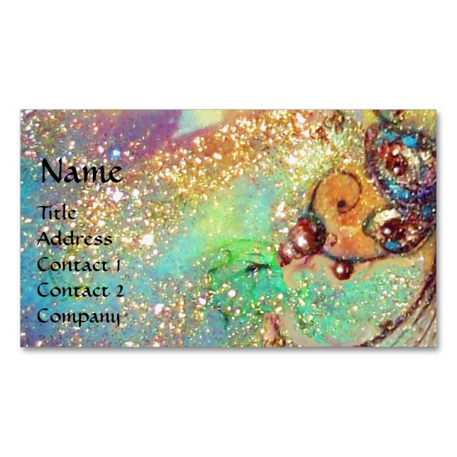 GARDEN OF THE LOST SHADOWS MAGIC BUTTERFLY PLANT BUSINESS CARD MAGNET (Front)