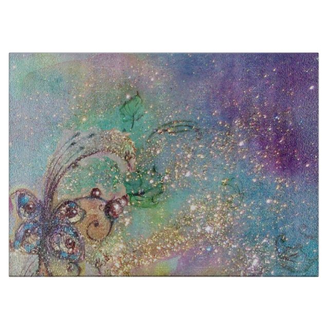 GARDEN OF THE LOST SHADOWS -MAGIC BUTTERFLY PLANT CUTTING BOARD (Front)