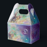 GARDEN OF THE LOST SHADOWS MAGIC BUTTERFLY PLANT FAVOR BOXES<br><div class="desc">Elegant, colorful, whimsical monogram design, vibrant magical beauty, sparkling fantasy flowers in bright teal, blue green , yellow colors, gold sparkles. Mixed media painting with golden and silver foil .The theme concerns archetypes and medieval alchemic symbolism .This is a distilled vision from occidental and oriental collective imaginary searching remote images...</div>