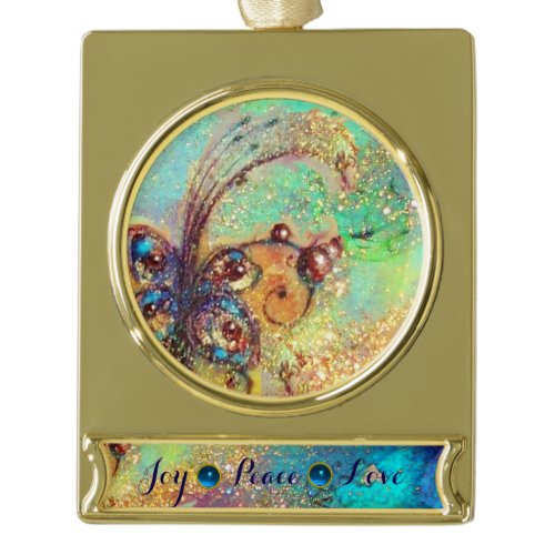 GARDEN OF THE LOST SHADOWS -MAGIC BUTTERFLY PLANT GOLD PLATED BANNER ORNAMENT