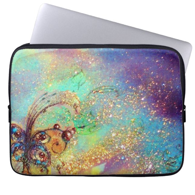 GARDEN OF THE LOST SHADOWS /MAGIC BUTTERFLY PLANT LAPTOP SLEEVE (Front)