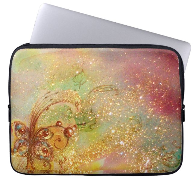 GARDEN OF THE LOST SHADOWS /MAGIC BUTTERFLY PLANT LAPTOP SLEEVE (Front)