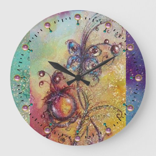 GARDEN OF THE LOST SHADOWSMAGIC BUTTERFLY PLANT LARGE CLOCK