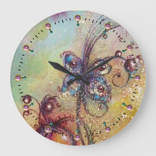 GARDEN OF THE LOST SHADOWSMAGIC BUTTERFLY PLANT LARGE CLOCK