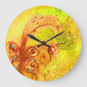 GARDEN OF THE LOST SHADOWS,MAGIC BUTTERFLY PLANT LARGE CLOCK